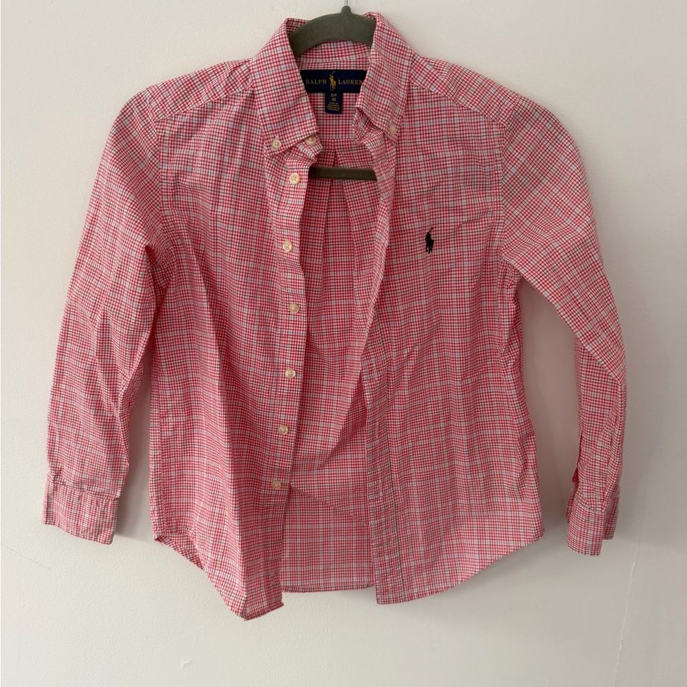Ralph Lauren kids Red Plaid Button Down Shirt size small